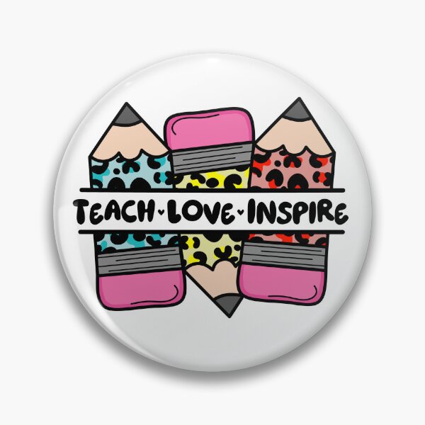 Artikelvorschau, Trio of Leopard Print Pencils with "Teach Love Inspire" Wording entworfen und verkauft von MrsCreative1.
