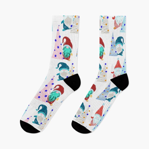 Item preview, Seamless vector paternne with cute Christmas gnomes and decorated Christmas trees designed and sold by amatiana.
