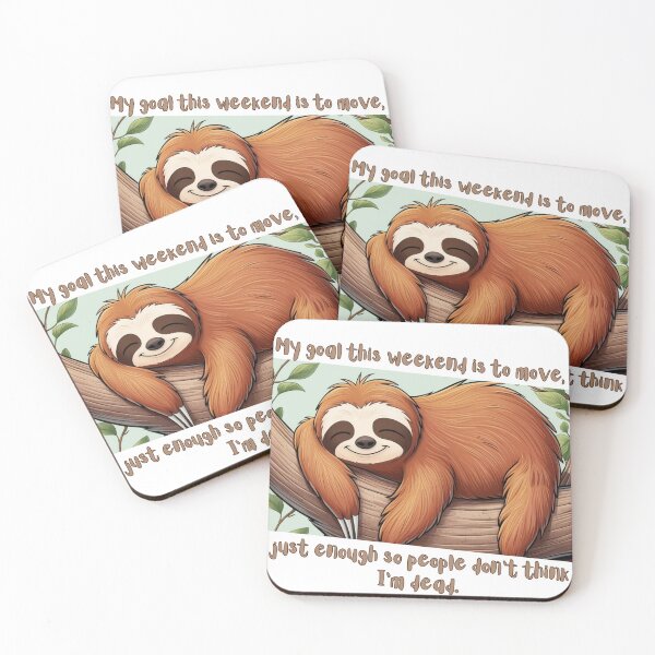 Item preview, Funny demotivational sloth sleeping on a branch with weekend vibes designed and sold by Lost-Mountain.
