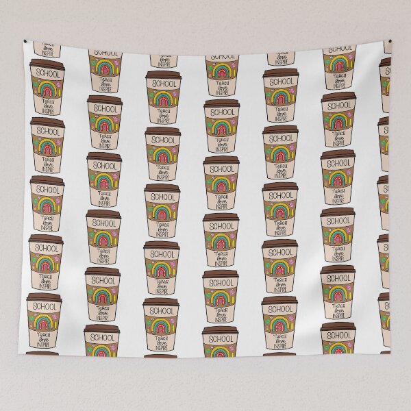 Item preview, Teacher Takeaway Coffee Cup with Rainbow Design designed and sold by MrsCreative1.