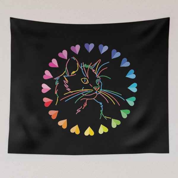 Item preview, Color Wheel With Cat And Hearts designed and sold by MartVisions.