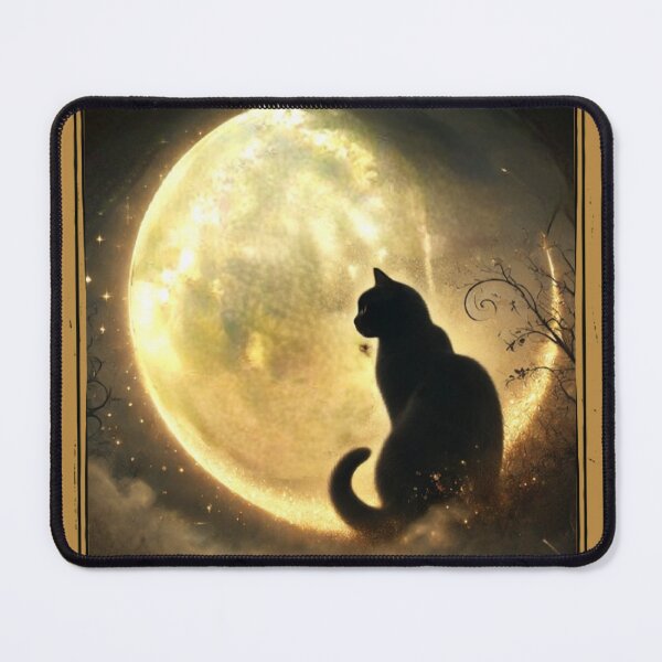 Item preview, Crescent moon black cat tarot card designed and sold by MilkyForest.