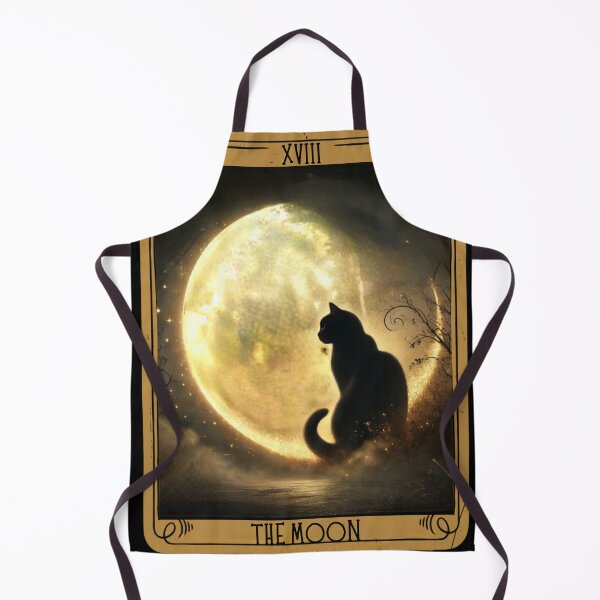 Item preview, Crescent moon black cat tarot card designed and sold by MilkyForest.