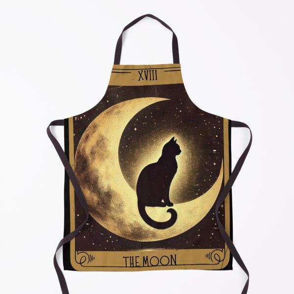 Item preview, Crescent moon black cat tarot card designed and sold by MilkyForest.