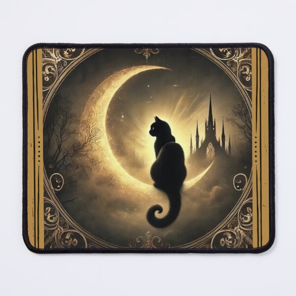 Item preview, Crescent moon black cat tarot card designed and sold by MilkyForest.