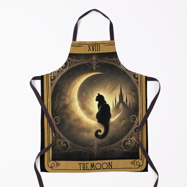Item preview, Crescent moon black cat tarot card designed and sold by MilkyForest.