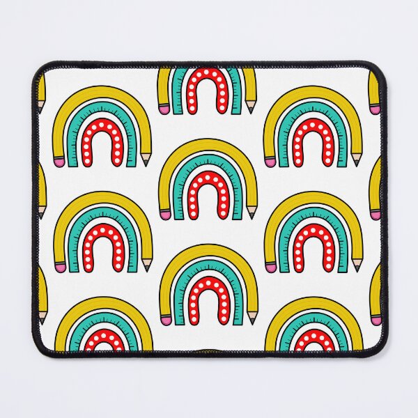 Item preview, Teacher Rainbow Illustration Yellow, Blue and Red - Pencil and Ruler  designed and sold by MrsCreative1.