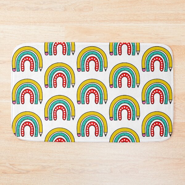 Item preview, Teacher Rainbow Illustration Yellow, Blue and Red - Pencil and Ruler  designed and sold by MrsCreative1.
