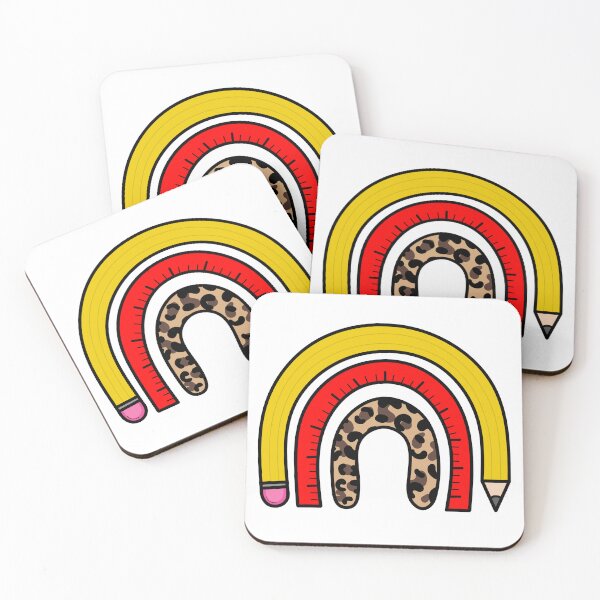 Item preview, Copy of Teacher Rainbow Illustration Yellow, Brown and Red - Pencil and Ruler - Leopard Print designed and sold by MrsCreative1.