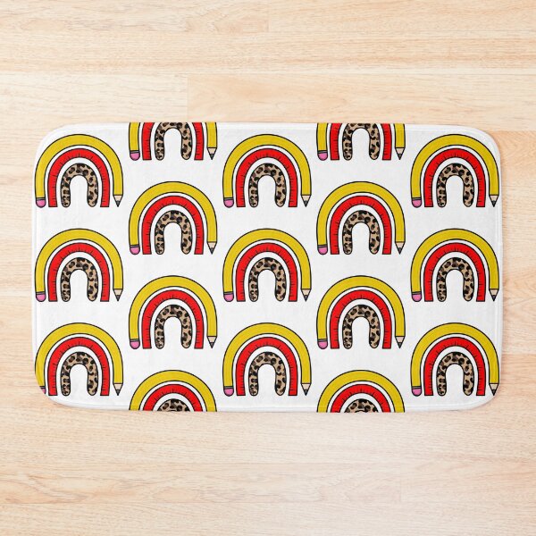Item preview, Copy of Teacher Rainbow Illustration Yellow, Brown and Red - Pencil and Ruler - Leopard Print designed and sold by MrsCreative1.