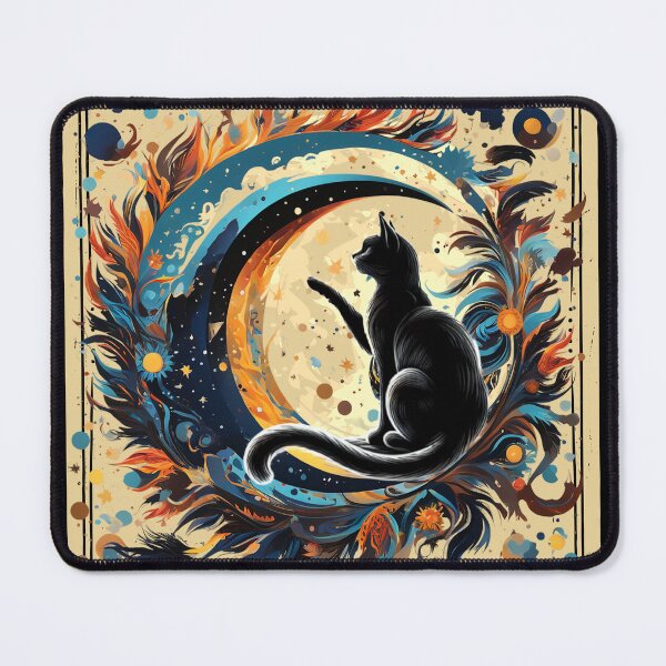 Item preview, Crescent moon black cat tarot card designed and sold by MilkyForest.