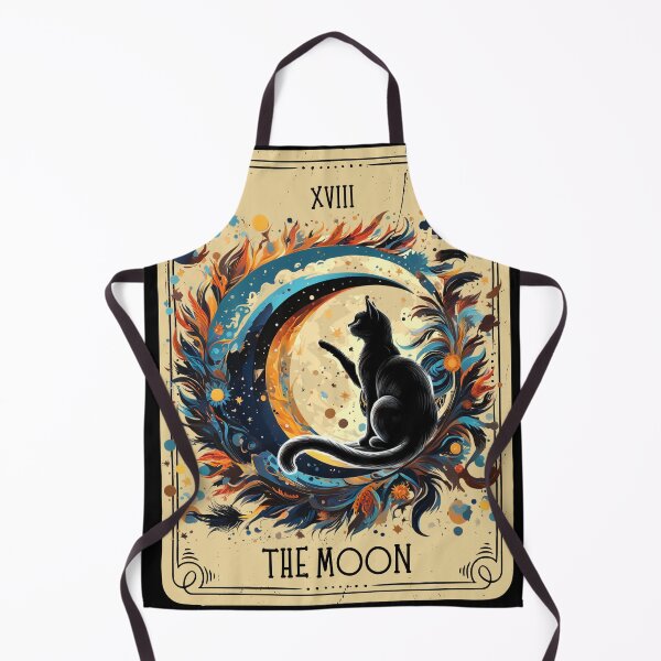 Item preview, Crescent moon black cat tarot card designed and sold by MilkyForest.
