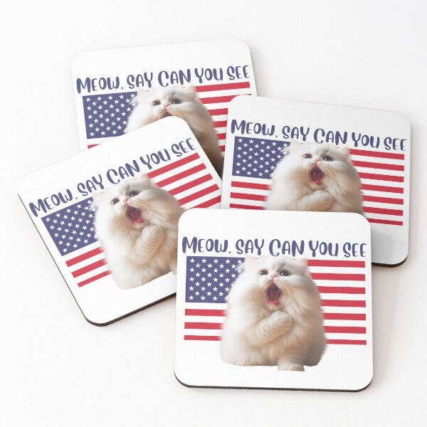 Item preview, USA Cat Singing National Anthem designed and sold by MoonMonkeyNbear.