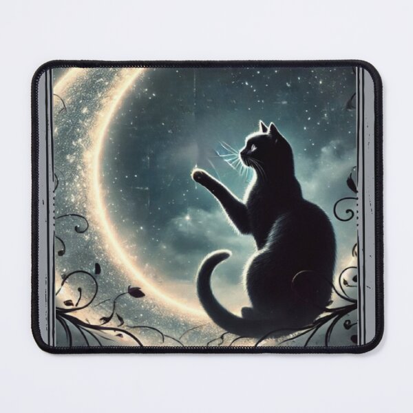 Item preview, Crescent moon black cat tarot card designed and sold by MilkyForest.