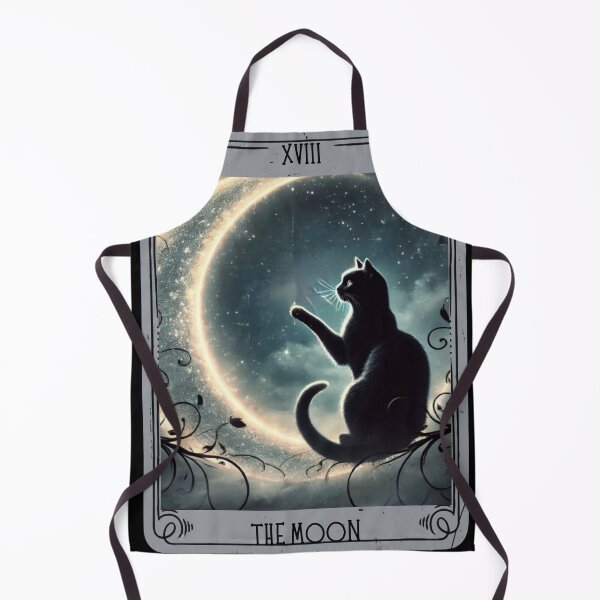 Item preview, Crescent moon black cat tarot card designed and sold by MilkyForest.