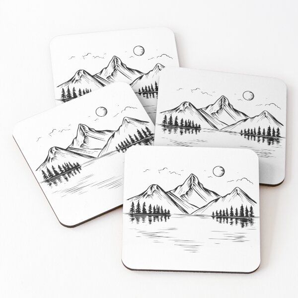 Item preview, Landscape with mountains, forest, sun and lake designed and sold by AnnaHolyph.