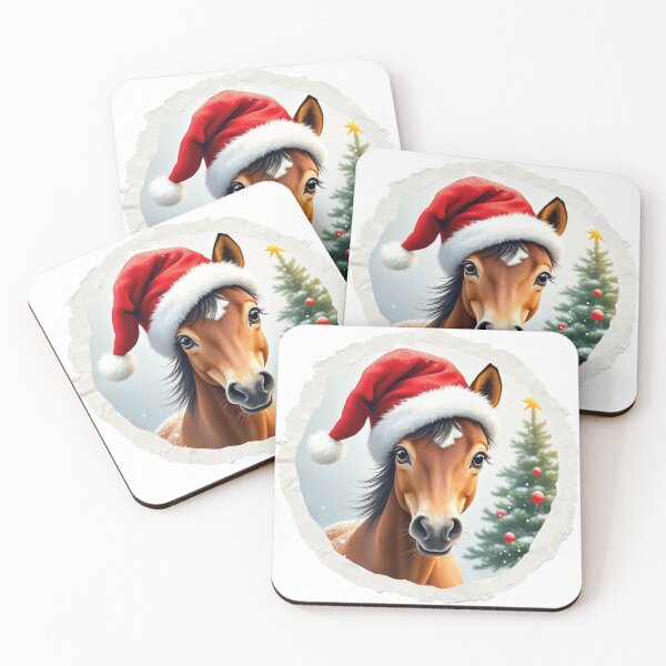 Item preview, Christmas Horse In Santa Clause Claus Hat designed and sold by The Art of Kkatarynka.