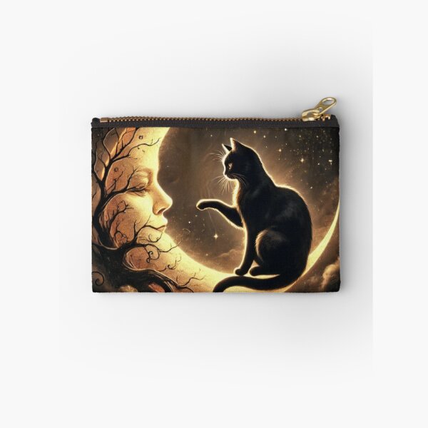 Item preview, Crescent moon black cat tarot card designed and sold by MilkyForest.
