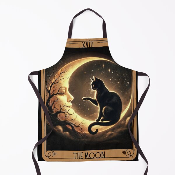 Item preview, Crescent moon black cat tarot card designed and sold by MilkyForest.