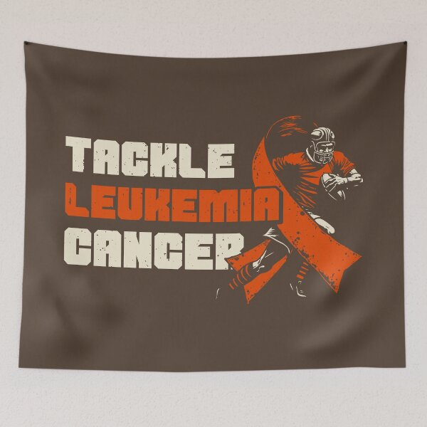Item preview, Tackle Leukemia Cancer Football Orange Ribbon Cancer Support   designed and sold by TeeByDesignsCo®.