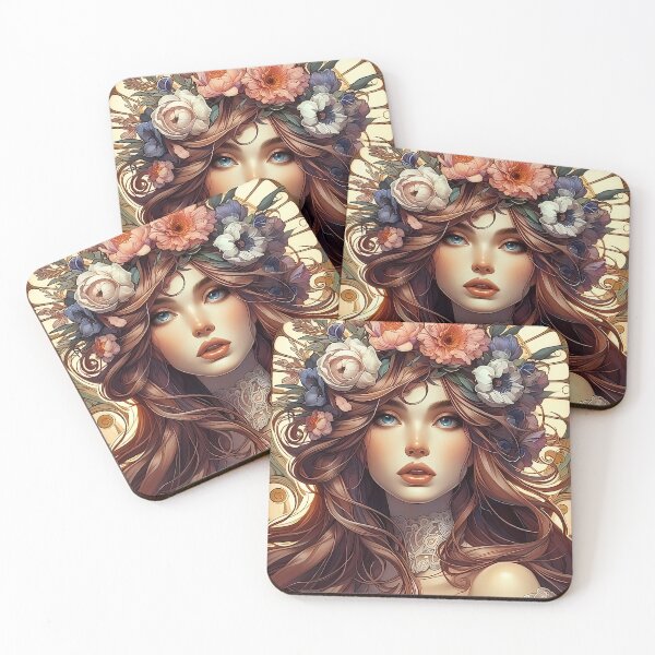 Item preview, Art Nouveau Muse: Floral Grace designed and sold by Fregoli 2D.