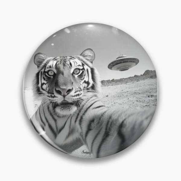 Item preview, Funny Tiger Ufo Selfie designed and sold by nikikeypod.