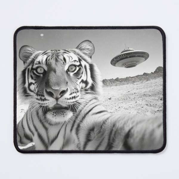 Item preview, Funny Tiger Ufo Selfie designed and sold by nikikeypod.