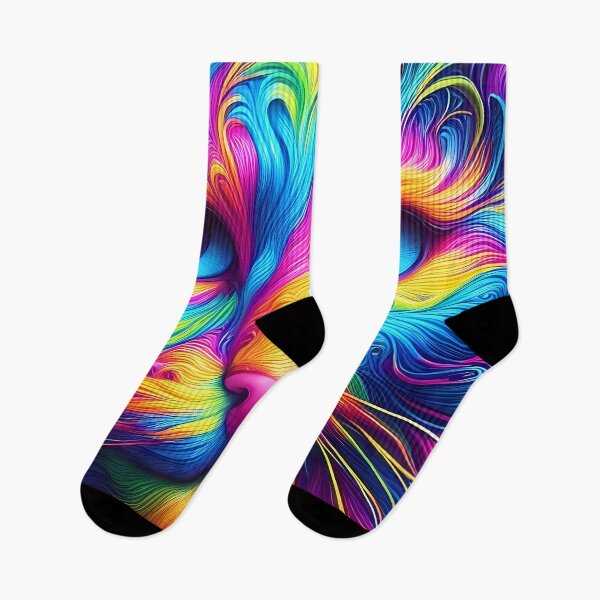 Item preview, Psychedelic Cat Portrait: A Whirlwind of Bright Colors designed and sold by argenta75.