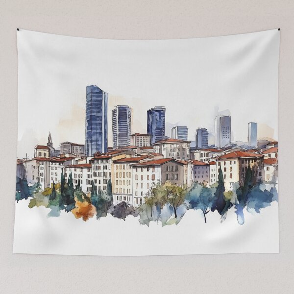 Item preview, City skyline with historic buildings designed and sold by anytka.