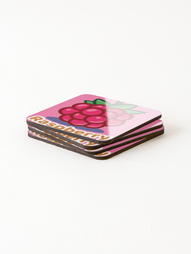 Thumbnail 4 of 5, Coasters (Set of 4), Cartoon Raspberry designed and sold by dis99.
