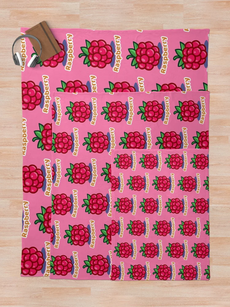 Thumbnail 5 of 6, Throw Blanket, Cartoon Raspberry designed and sold by Happie Kids.