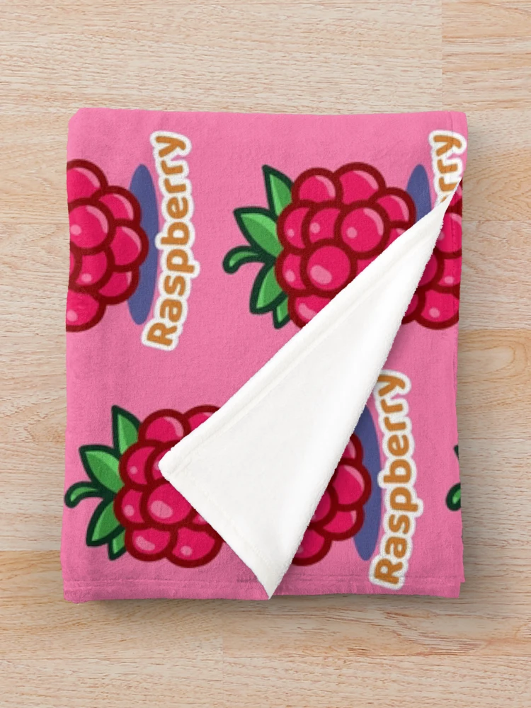 Thumbnail 3 of 6, Throw Blanket, Cartoon Raspberry designed and sold by Happie Kids.