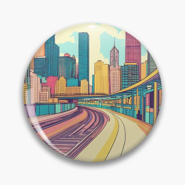 Item preview, Vibrant train tracks in city designed and sold by anytka.