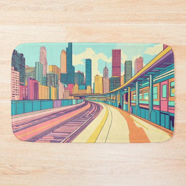 Item preview, Vibrant train tracks in city designed and sold by anytka.