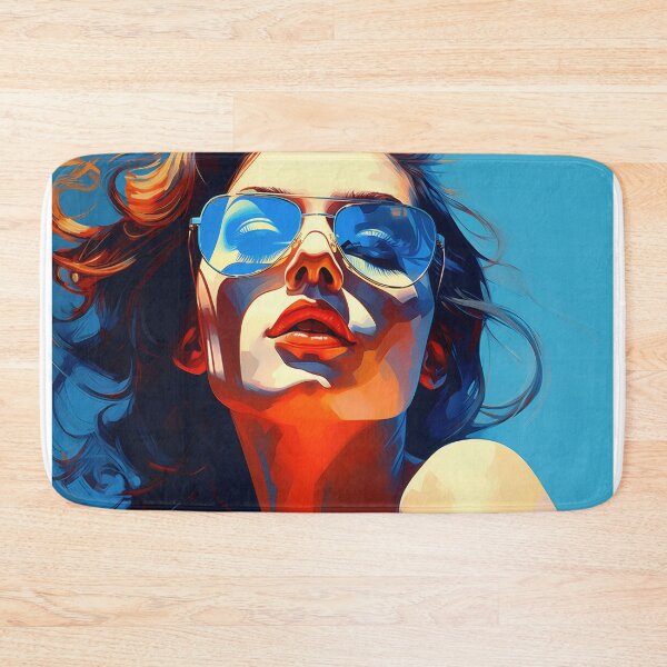 Item preview, Dynamic Portrait of Woman with Flowing Hair and Aviator Sunglasses designed and sold by anytka.