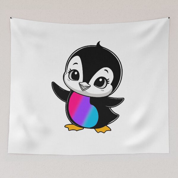 Item preview, Androgynous Pride Baby Penguin, Kawaii Androgynous Flag Penguin designed and sold by Travelslightly.