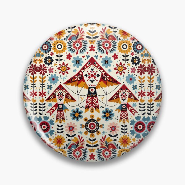 Item preview, Scandinavian Folk Art Red Kites by heidiannemorris designed and sold by FOLK ART FUSION by heidiannemorris.