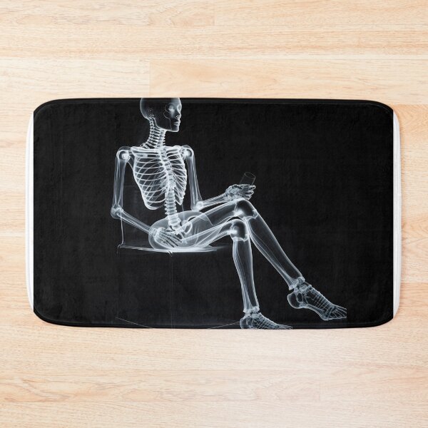 Item preview, Skeleton sitting on chair holding cell phone designed and sold by anytka.