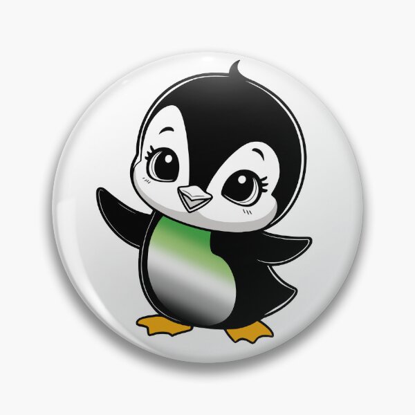 Item preview, Aromantic Pride Baby Penguin, Kawaii Aromantic Flag Penguin designed and sold by Travelslightly.