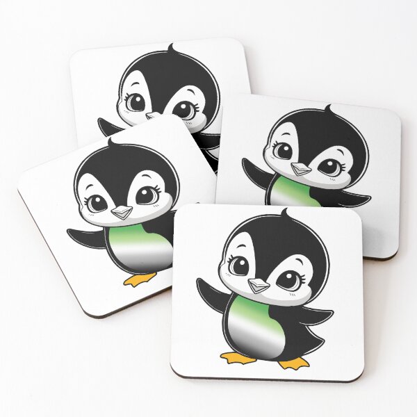 Item preview, Aromantic Pride Baby Penguin, Kawaii Aromantic Flag Penguin designed and sold by Travelslightly.