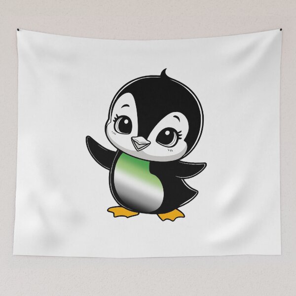Item preview, Aromantic Pride Baby Penguin, Kawaii Aromantic Flag Penguin designed and sold by Travelslightly.