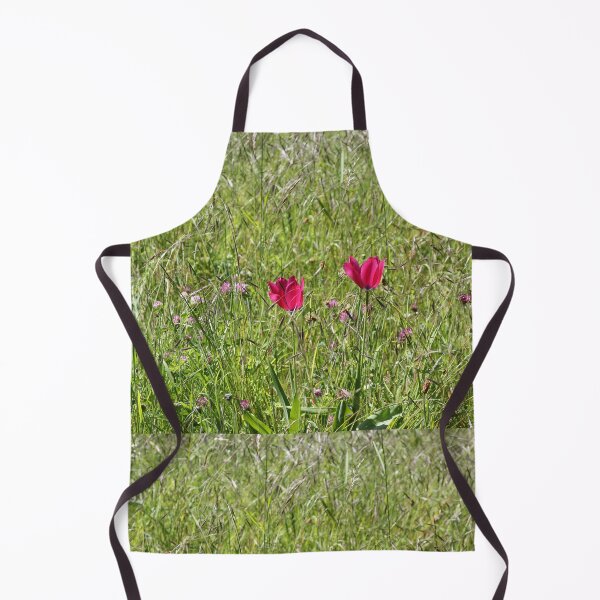 Item preview, Pink tulips in a wildflower meadow designed and sold by pinkal.