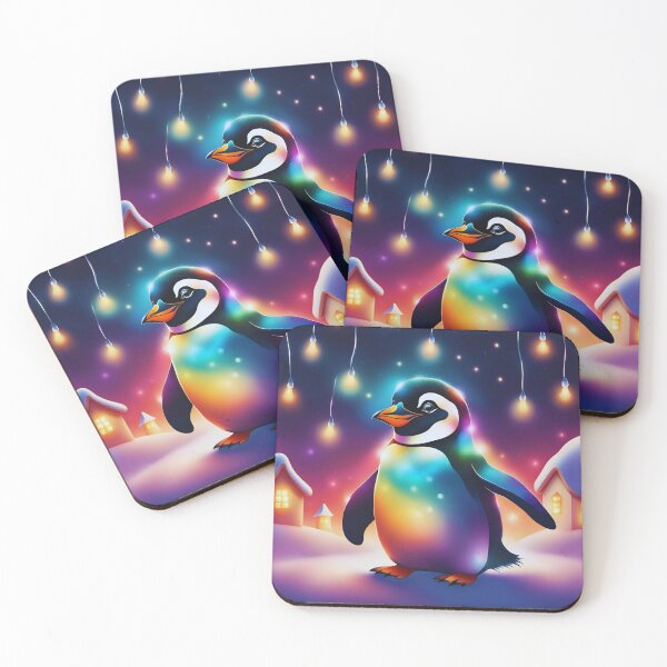 Item preview, Glowing Penguin on the Background of Houses in Winter designed and sold by TheDarkStone.