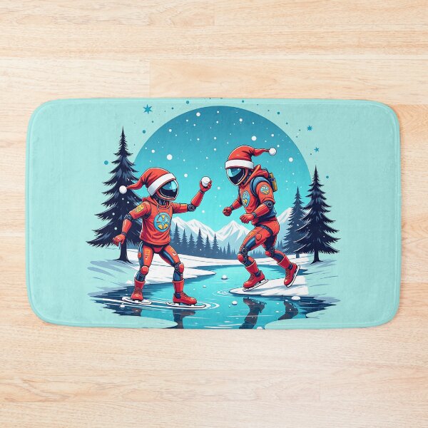 Item preview, Robots Skating and Snowball Fight on Icy Lake designed and sold by Itsheartshop.