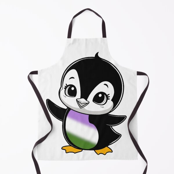 Aperçu de l'œuvre Pingouin bébé fierté genderqueer, pingouin kawaii avec drapeau genderqueer créée et vendue par Travelslightly.