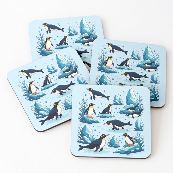 Item preview, Kawaii Penguins On Snowy Stones designed and sold by Itsheartshop.