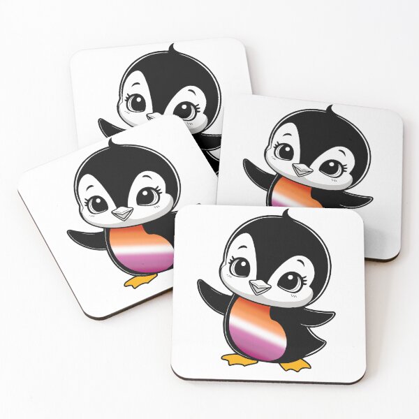 Artikelvorschau, Lesbischer Stolz, Baby-Pinguin, Kawaii-Pinguin mit lesbischer Flagge entworfen und verkauft von Travelslightly.