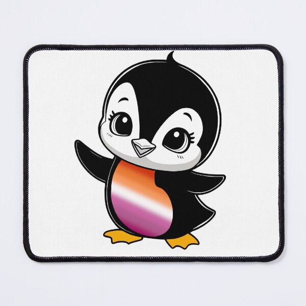 Item preview, Lesbian Pride Baby Penguin, Kawaii Lesbian Flag Penguin designed and sold by Travelslightly.