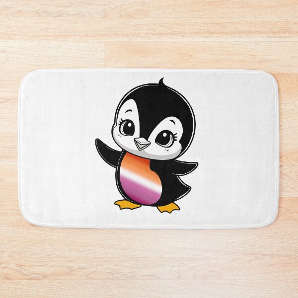 Artikelvorschau, Lesbischer Stolz, Baby-Pinguin, Kawaii-Pinguin mit lesbischer Flagge entworfen und verkauft von Travelslightly.