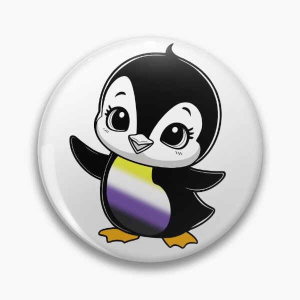 Item preview, Nonbinary Pride Baby Penguin, Kawaii Enby Flag Penguin designed and sold by Travelslightly.